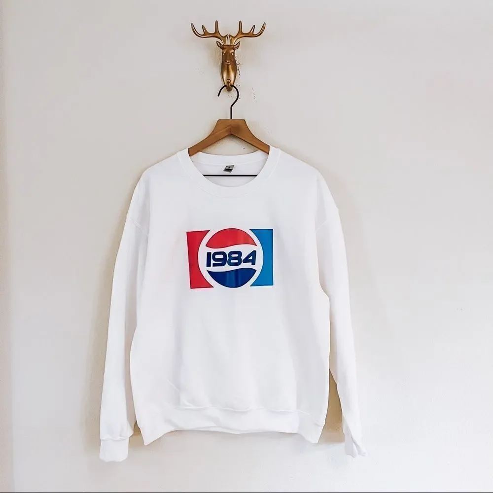 CUSTOM Unisex Pepsi Retro Logo Year Red/White/Blue Sweater NWOT